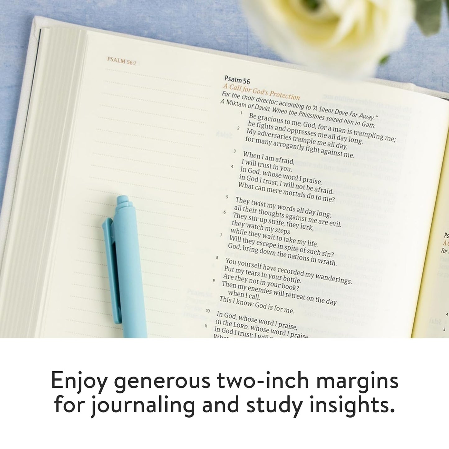 CSB Notetaking Bible, Large Print Edition - Cream Floral Cloth Over Board