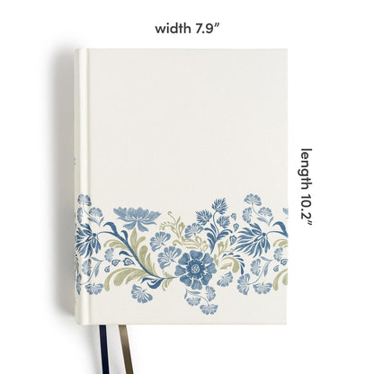 CSB Notetaking Bible, Large Print Edition - Cream Floral Cloth Over Board