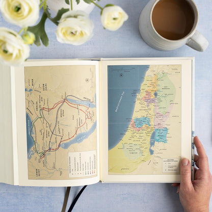 CSB Notetaking Bible, Large Print Edition - Cream Floral Cloth Over Board