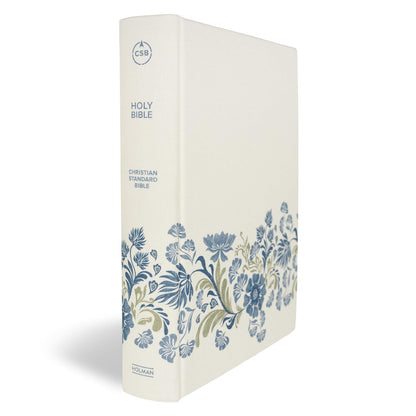 CSB Notetaking Bible, Large Print Edition - Cream Floral Cloth Over Board