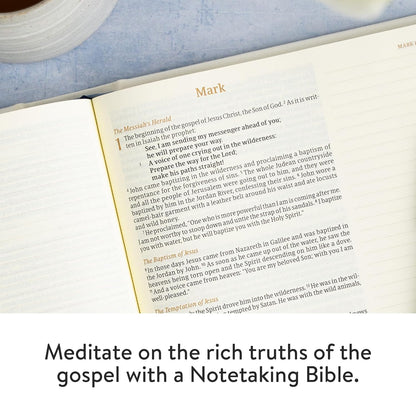 CSB Notetaking Bible, Large Print Edition - Cream Floral Cloth Over Board