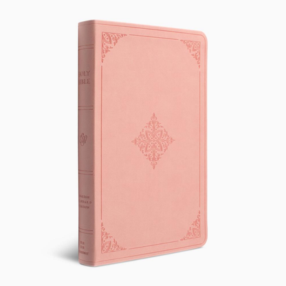ESV Large Print Value Thinline Bible, TruTone® Blush Rose, Fleur-de-lis Design