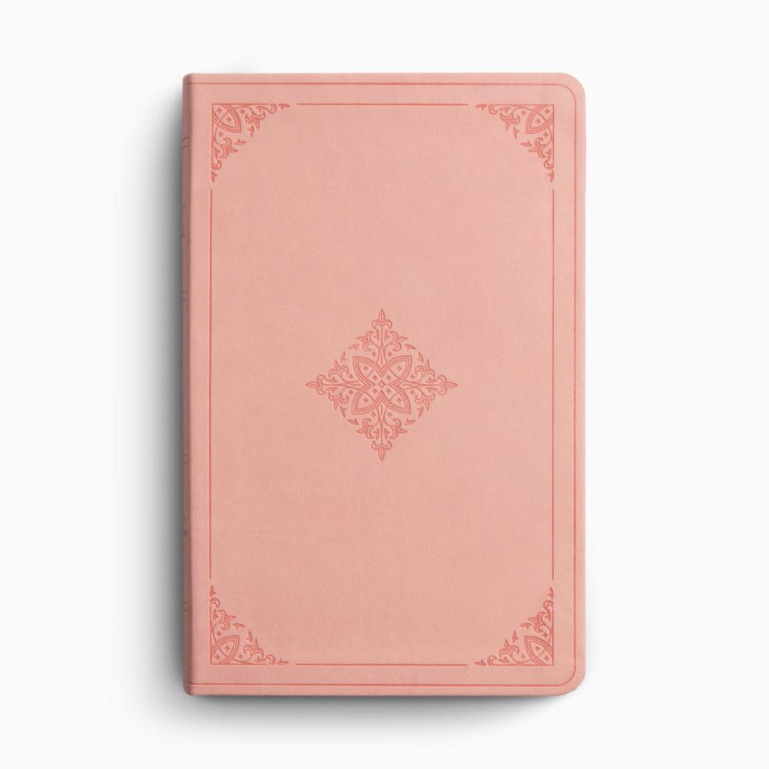 ESV Large Print Value Thinline Bible, TruTone® Blush Rose, Fleur-de-lis Design