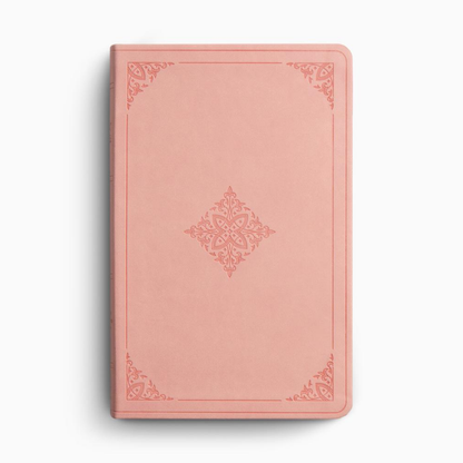 ESV Large Print Value Thinline Bible, TruTone® Blush Rose, Fleur-de-lis Design