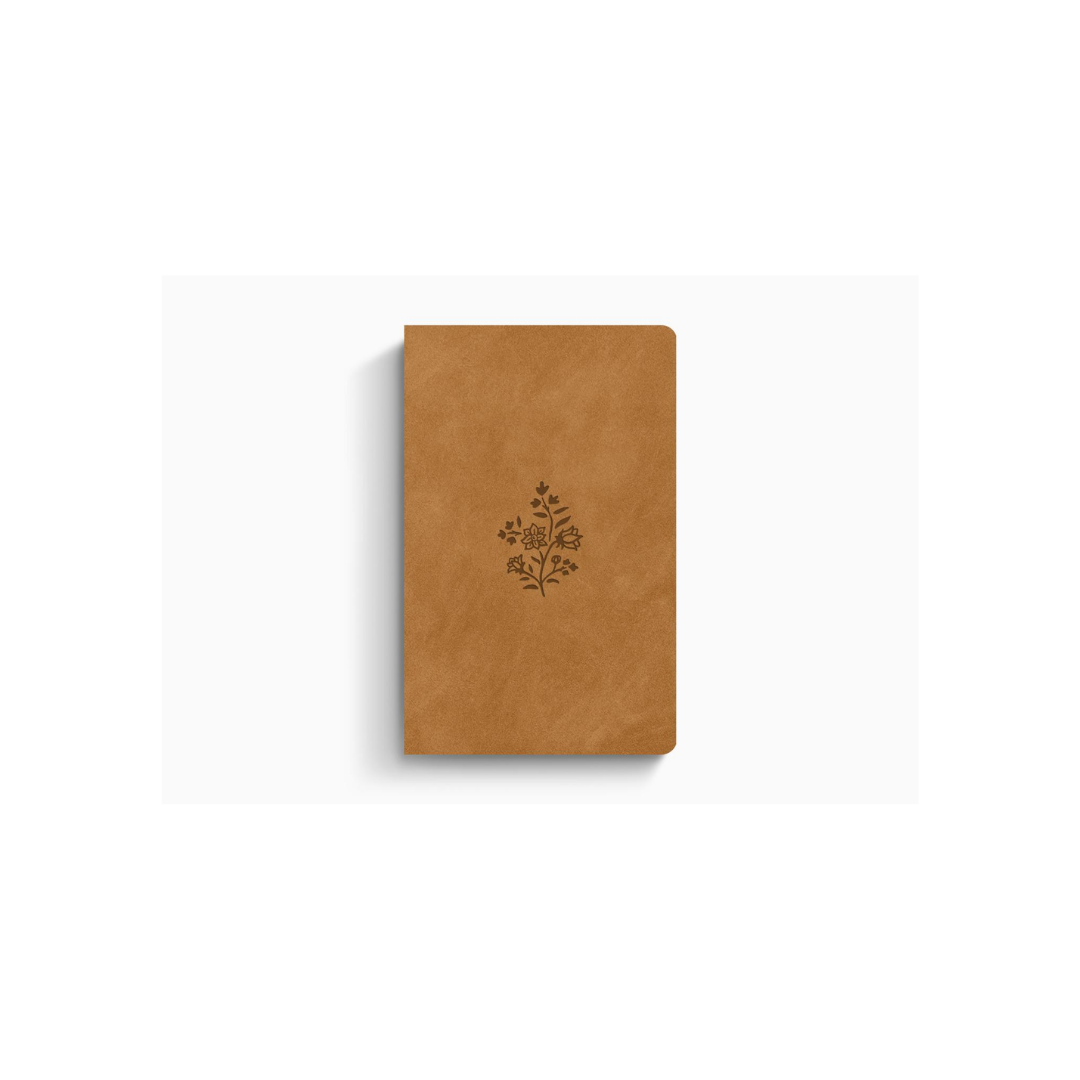 ESV Large Print Value Thinline Bible, TruTone® Nubuck Caramel, Wildflower Design