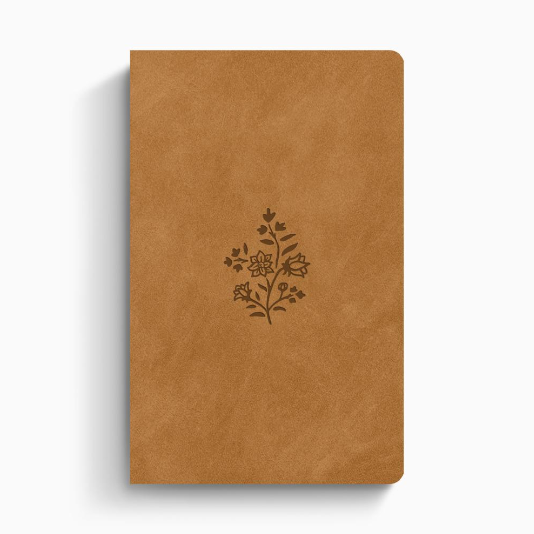ESV Large Print Value Thinline Bible, TruTone® Nubuck Caramel, Wildflower Design