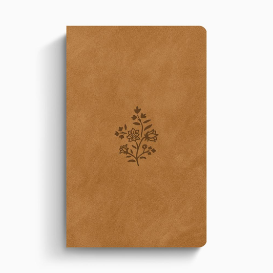 ESV Large Print Value Thinline Bible, TruTone® Nubuck Caramel, Wildflower Design