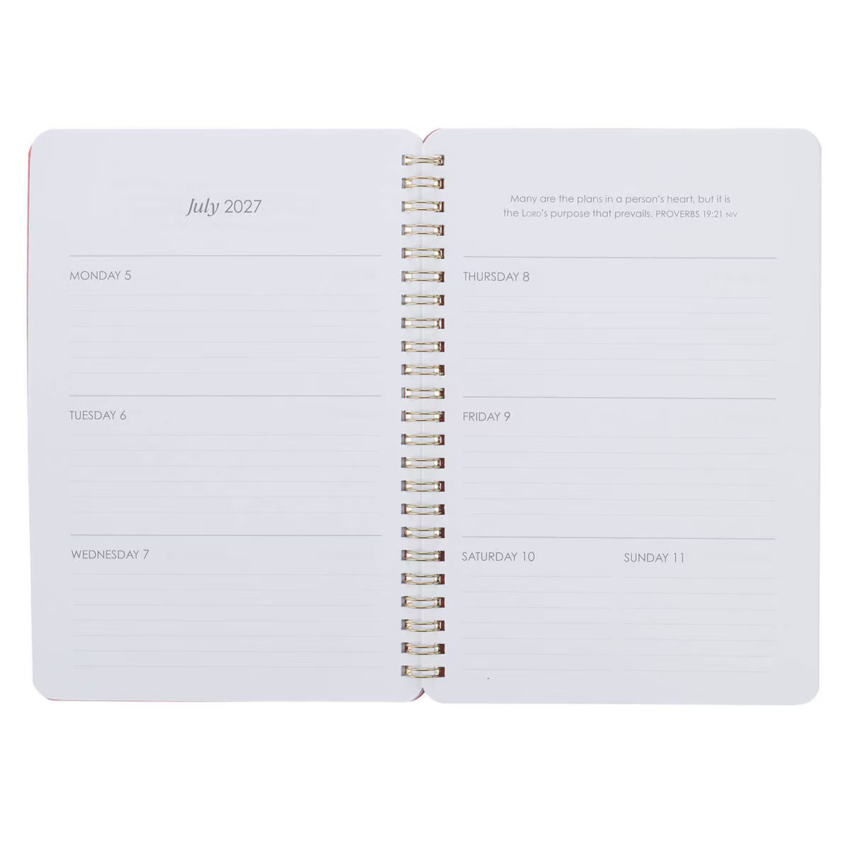 2027 Spiral Weekly Planner