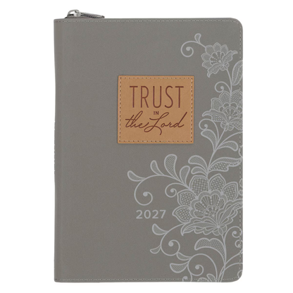 2027 Executive Planner with Zipper Closure - Trust in the Lord (TPD567)