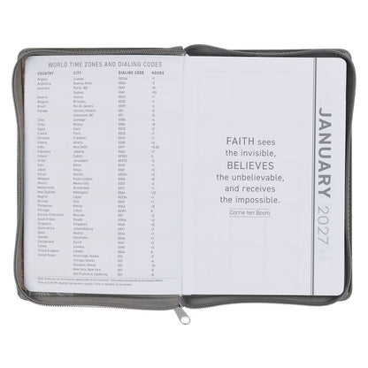 2027 Executive Planner with Zipper Closure - Trust in the Lord (TPD567)
