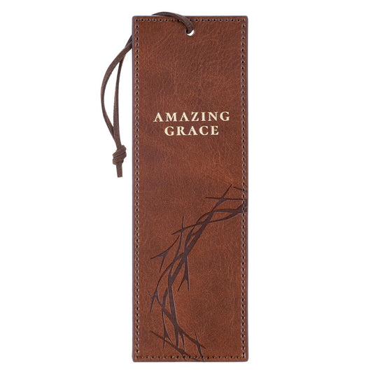 Leather Bookmark - Amazing Grace, Isaiah 53:3 (BMF204)