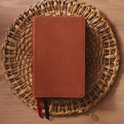 NKJV Single-Column Reference Bible, Verse-by-verse, Brown Genuine Leather