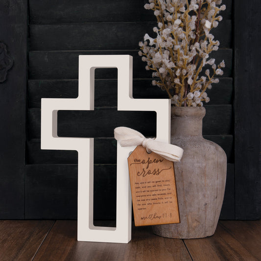 Cross - White Open Cross, 8"H (CR00270)