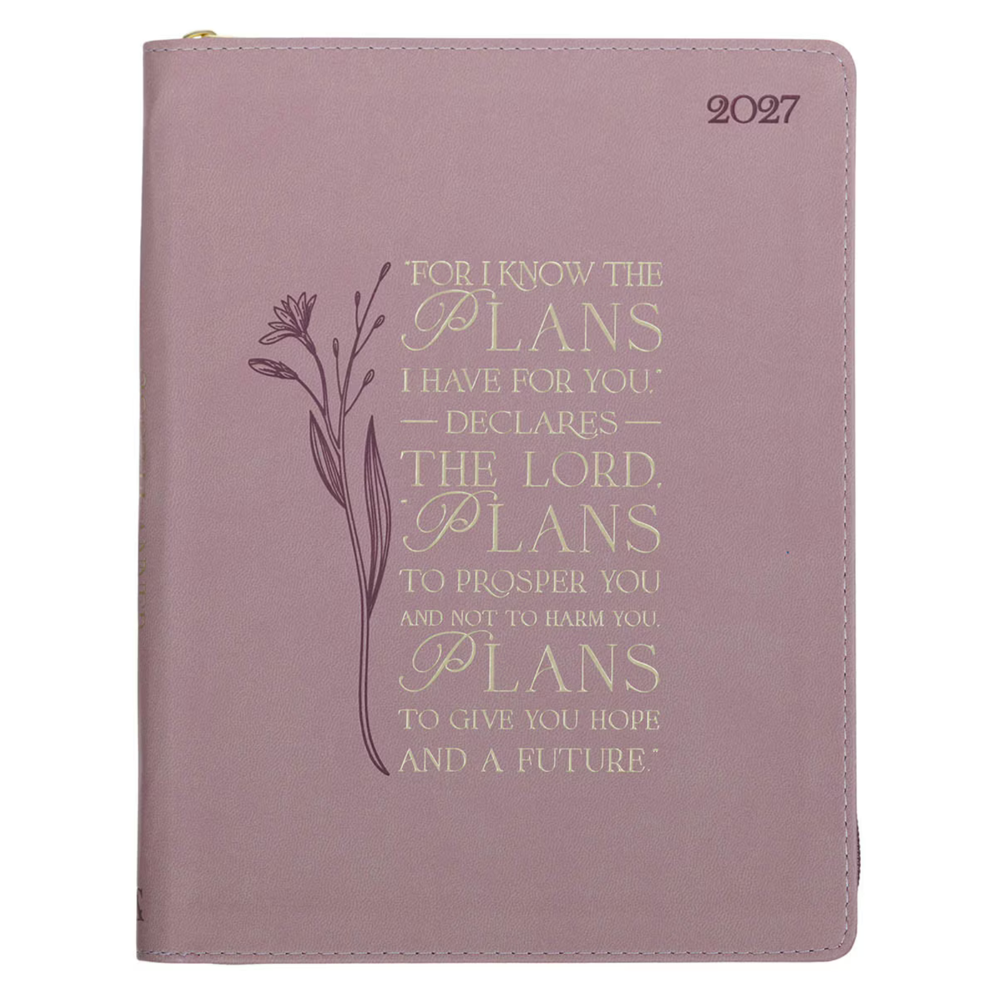 2027 Large Zippered 18-Month Planner - For I Know The Plans (DPW373)