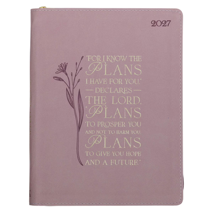 2027 Large Zippered 18-Month Planner - For I Know The Plans (DPW373)