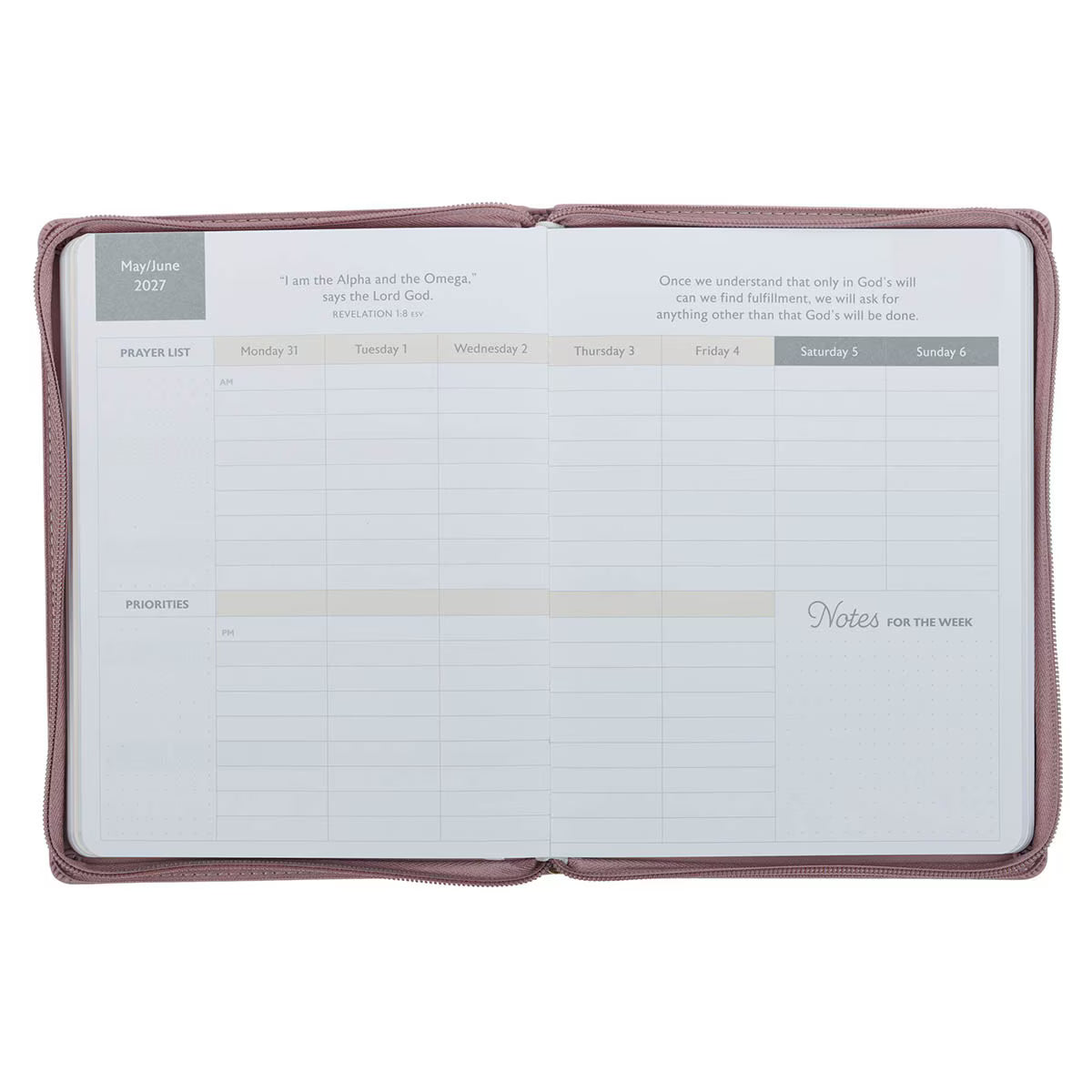 2027 Large Zippered 18-Month Planner - For I Know The Plans (DPW373)