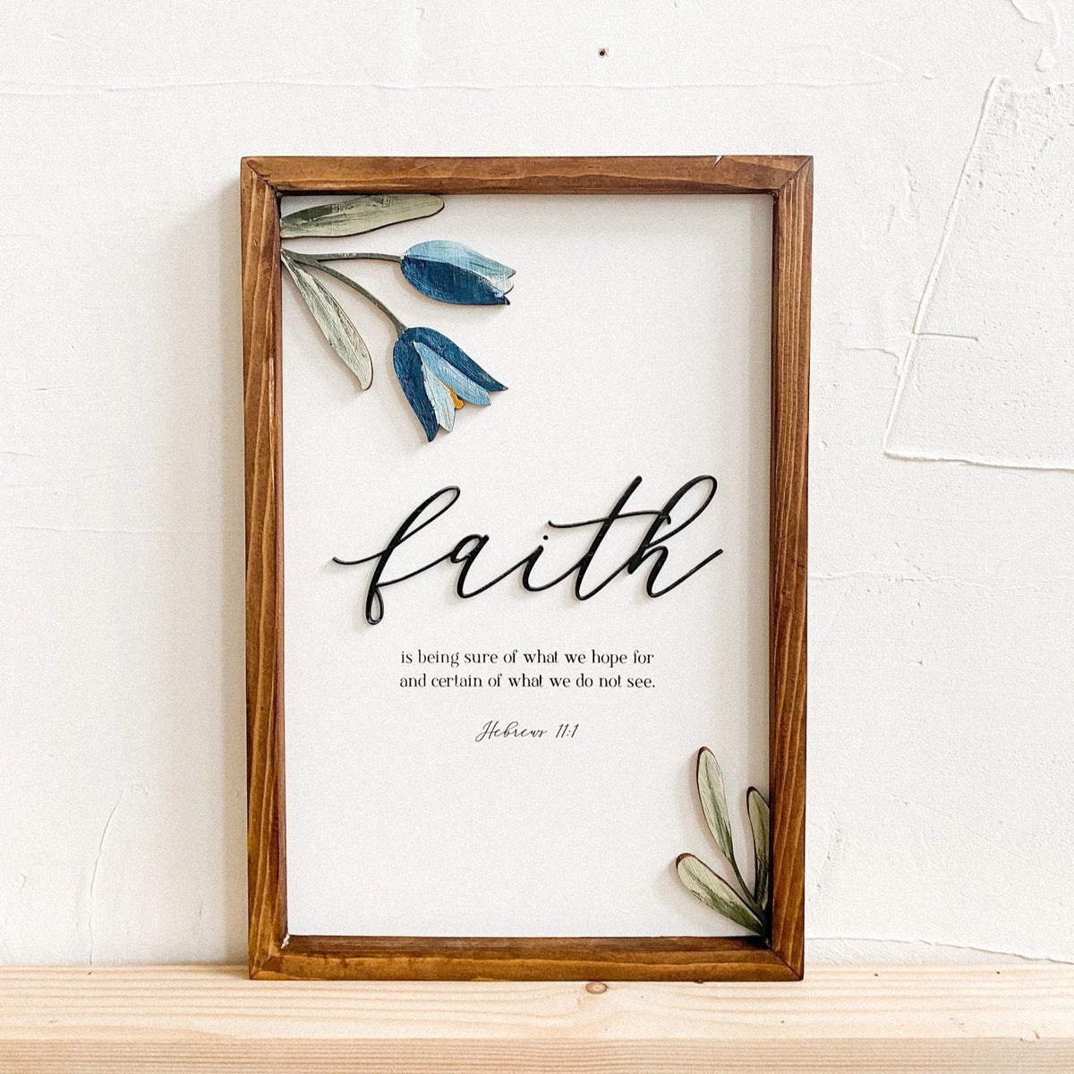 Wall Frame - FAITH {Blue flower}
