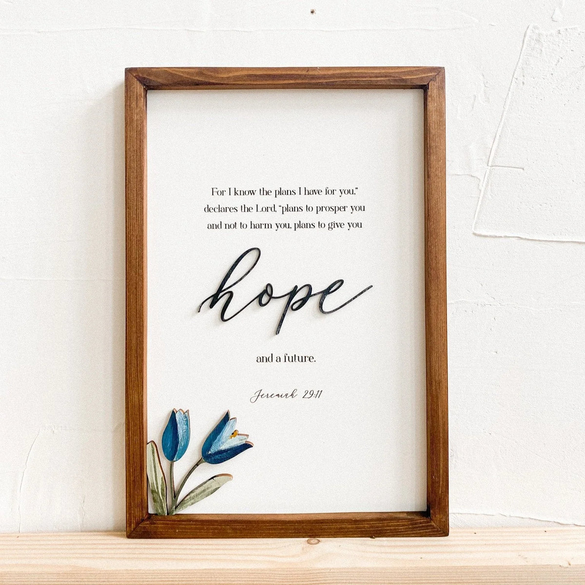 Wall Frame - HOPE {Blue flower}