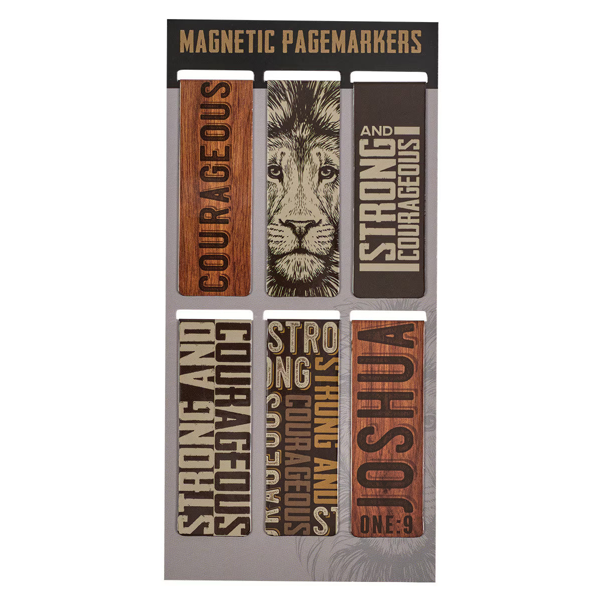 Magnetic Bookmark Set - Strong and Courageous, Joshua 1:9 (MGB078)