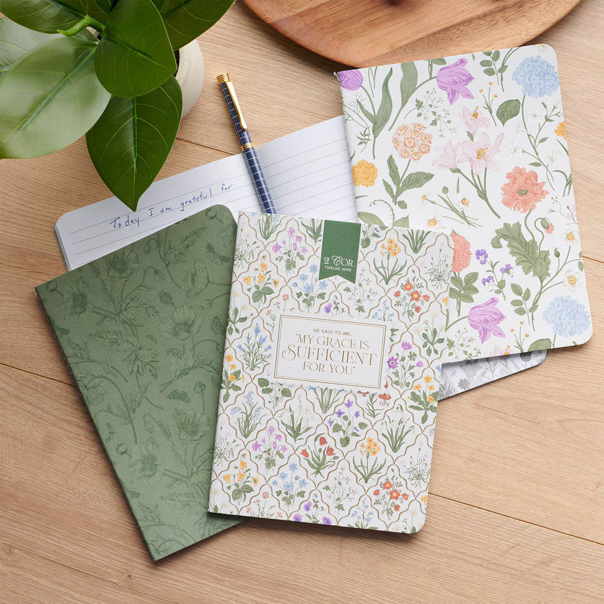Sufficient Grace Floral Lattice - Notebook Set (NBS098)
