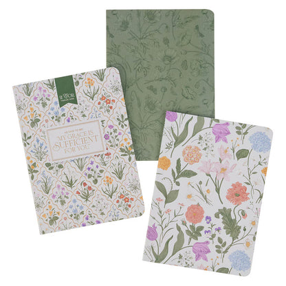 Sufficient Grace Floral Lattice - Notebook Set (NBS098)