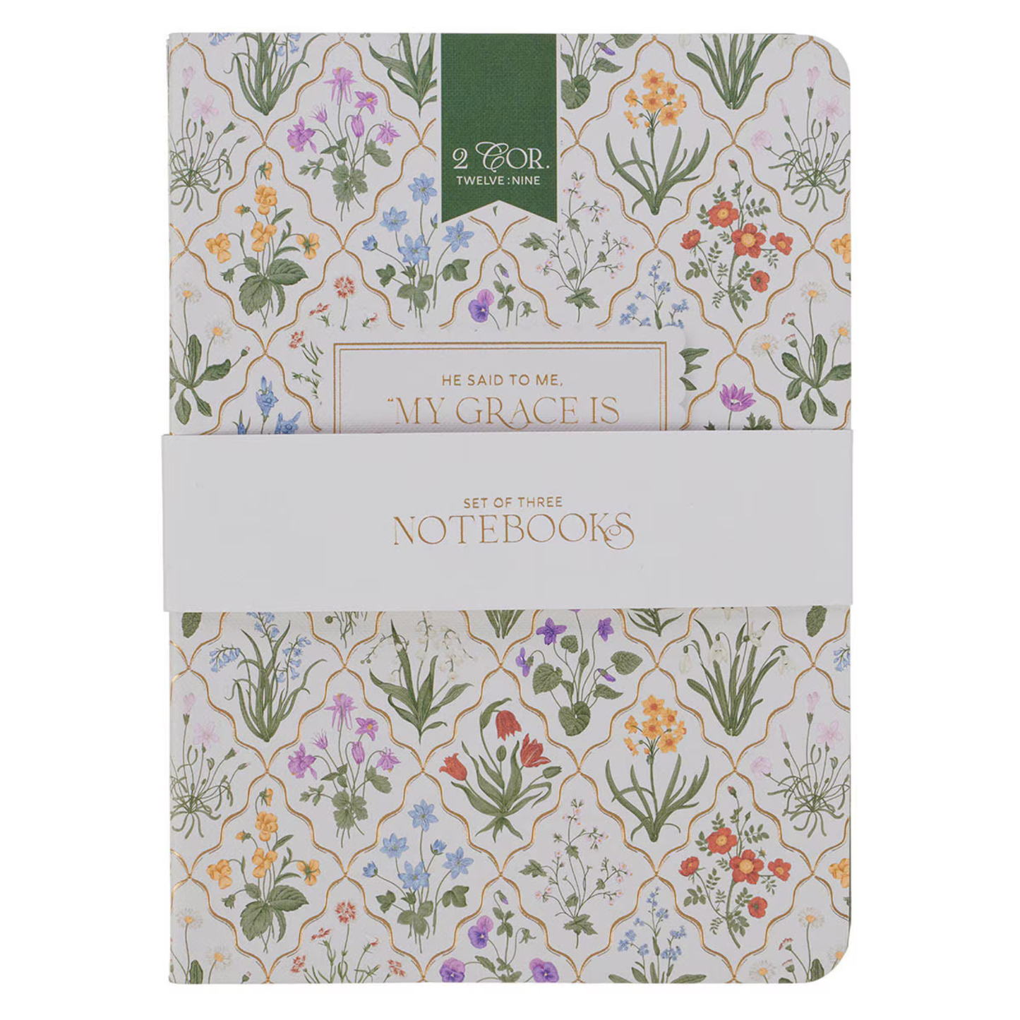 Sufficient Grace Floral Lattice - Notebook Set (NBS098)