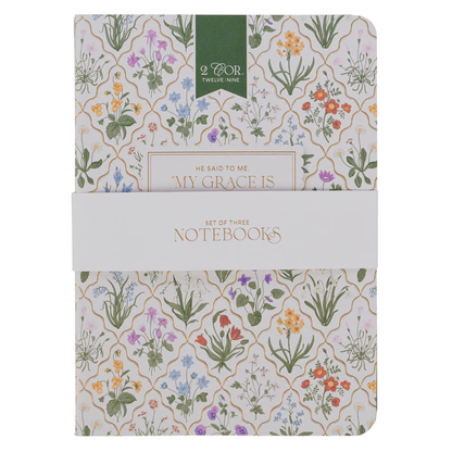 Sufficient Grace Floral Lattice - Notebook Set (NBS098)