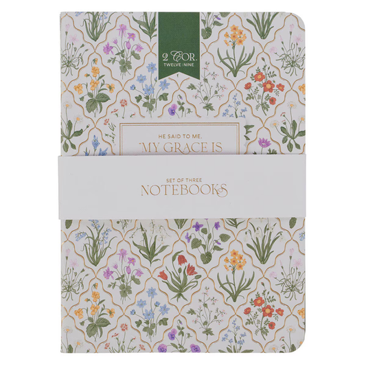 Sufficient Grace Floral Lattice - Notebook Set (NBS098)