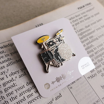Praise (Drums) Black Enamel Pin