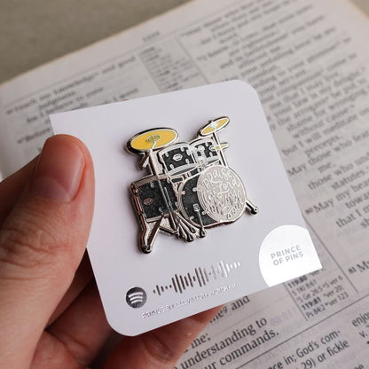Praise (Drums) Black Enamel Pin