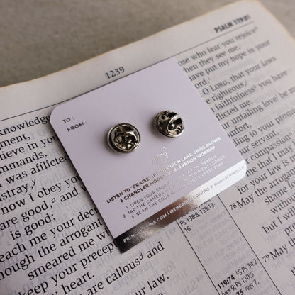 Praise (Drums) Black Enamel Pin