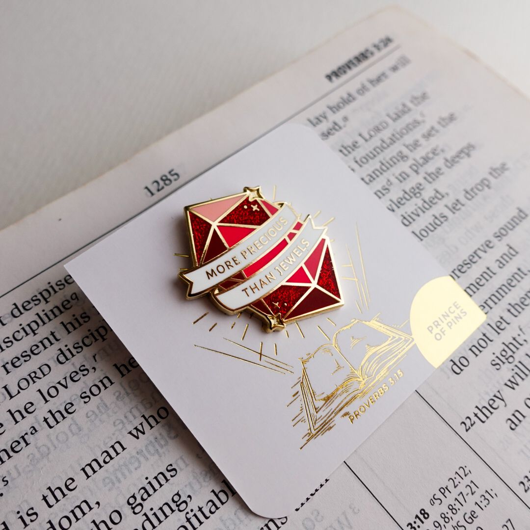 Proverbs 3:15 (Rubies) Enamel Pin