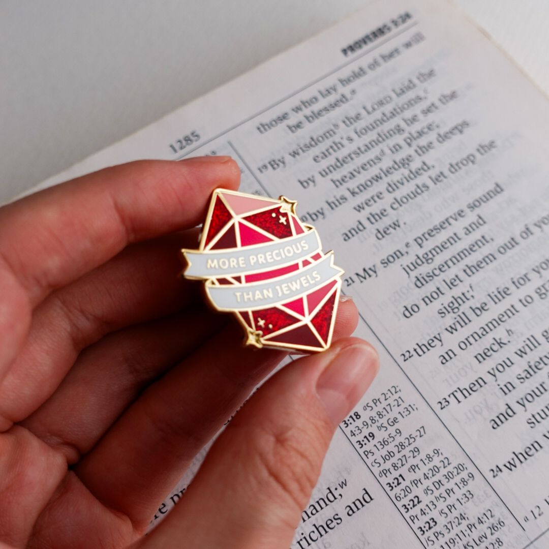 Proverbs 3:15 (Rubies) Enamel Pin