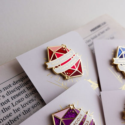 Proverbs 3:15 (Rubies) Enamel Pin