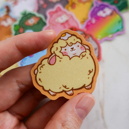 Chonky Sheep Stickers (Matte Glitter)