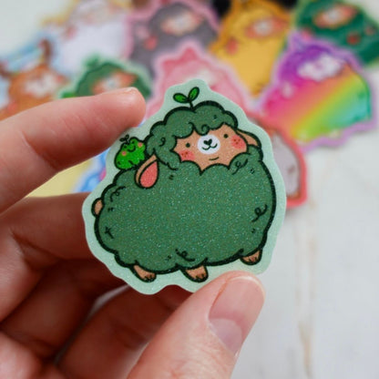 Chonky Sheep Stickers (Matte Glitter)