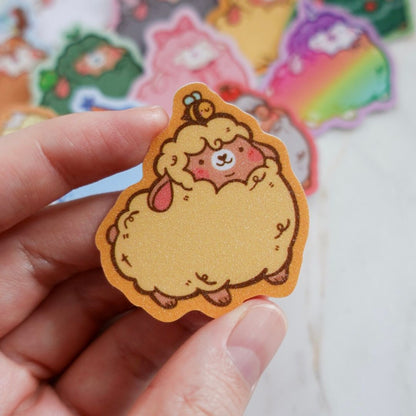 Chonky Sheep Stickers (Matte Glitter)