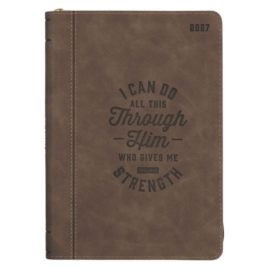 2027 Executive Planner with Zipper Closure - I Can Do All This Truffle (TPD569)