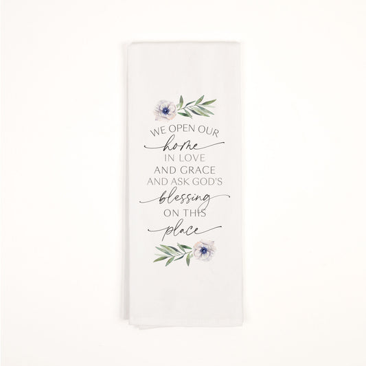 Tea Towel - We Open Our Home (TWL0018)