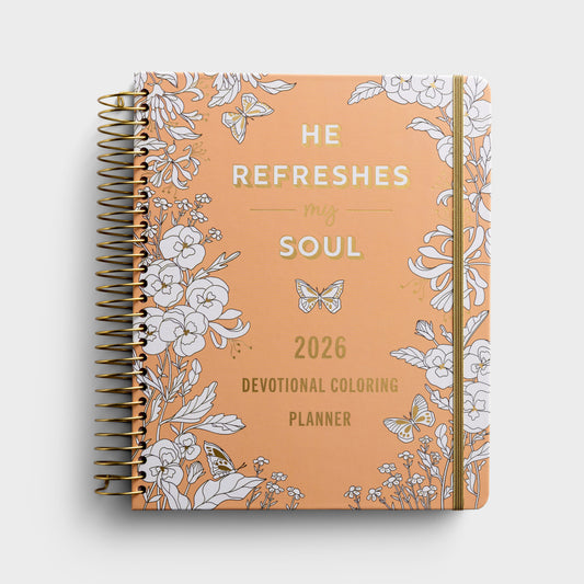 2025-2026 Premium Devotional Planner (18-Month) - He Refreshes My Soul (U3363)