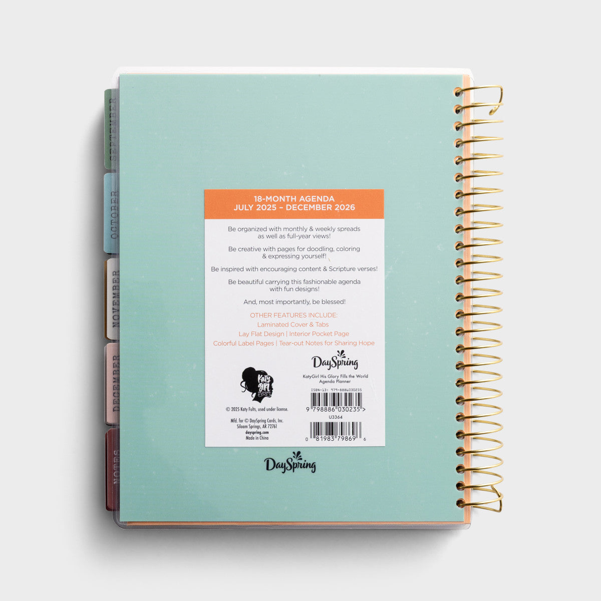 2025-2026 Agenda Planner (18-Month) - His Glory Fills the World (U3364)