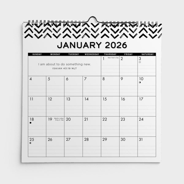 2026 Mini Inspirational Spiral Wall Calendar