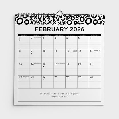 2026 Mini Inspirational Spiral Wall Calendar