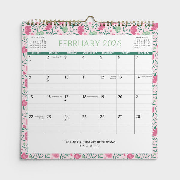 2026 Mini Inspirational Spiral Wall Calendar