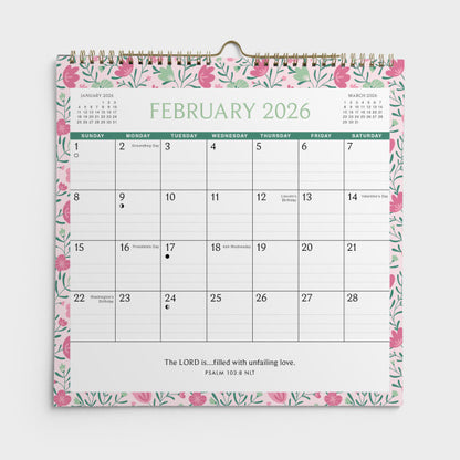 2026 Mini Inspirational Spiral Wall Calendar