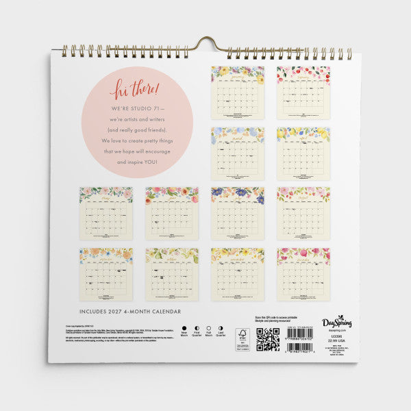 Abide & Bear Fruit - 2026 Premium Spiral Wall Calendar (U3396)