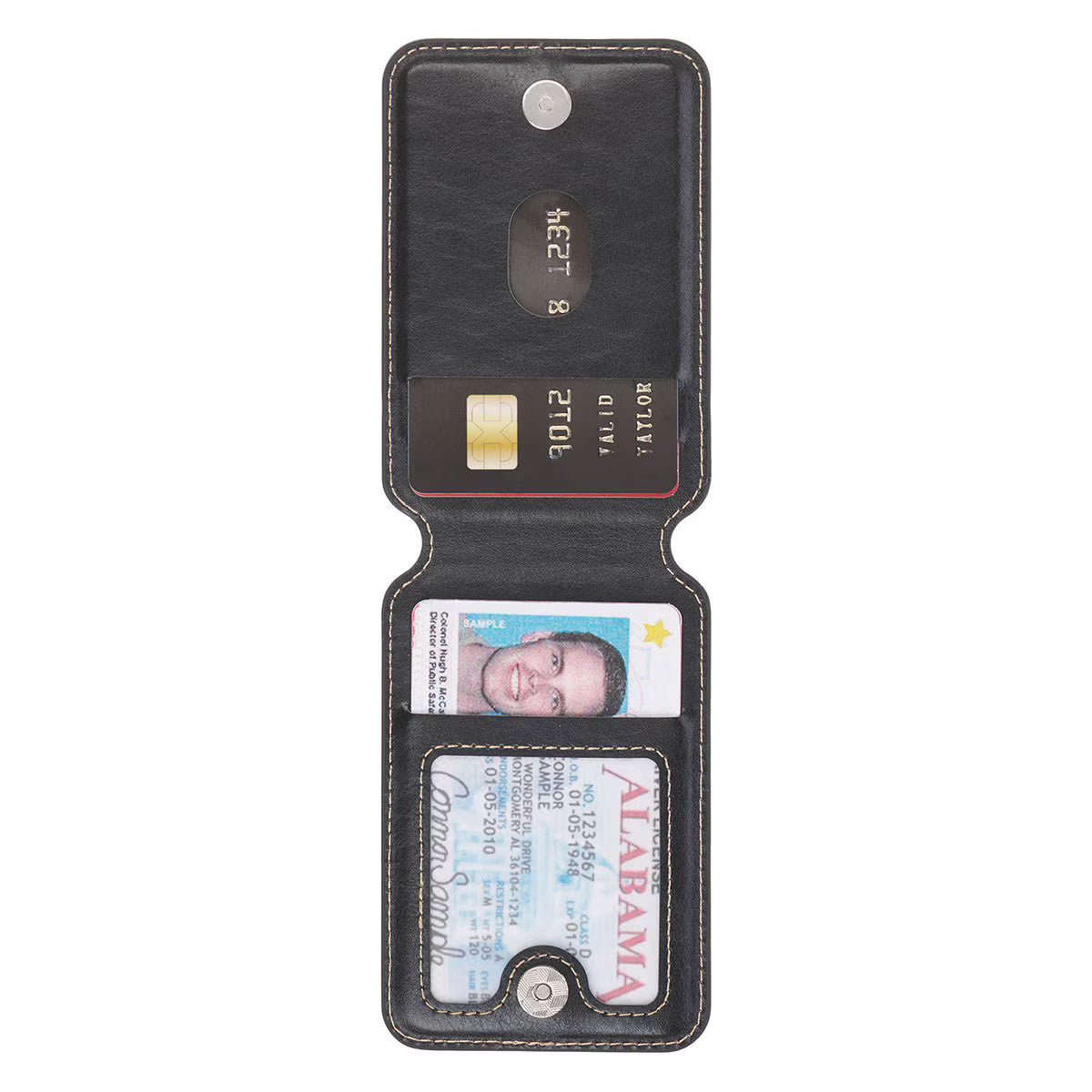 Faux Leather Phone Wallet w/ Stand - Cross