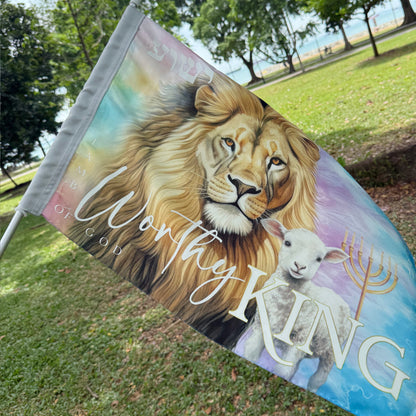 Worthy King - Twirling Flag  (small)