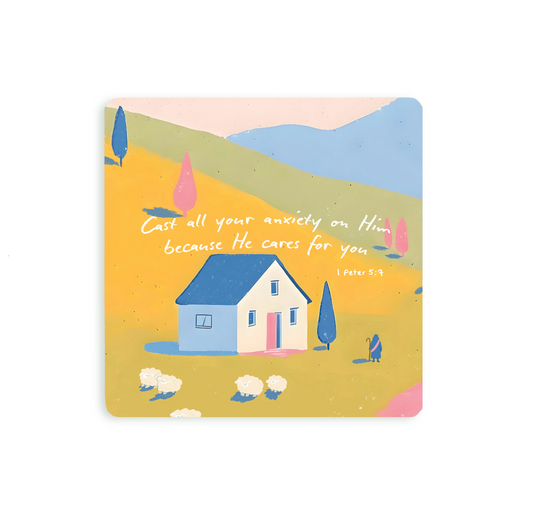 Wooden Coaster - He Cares for You