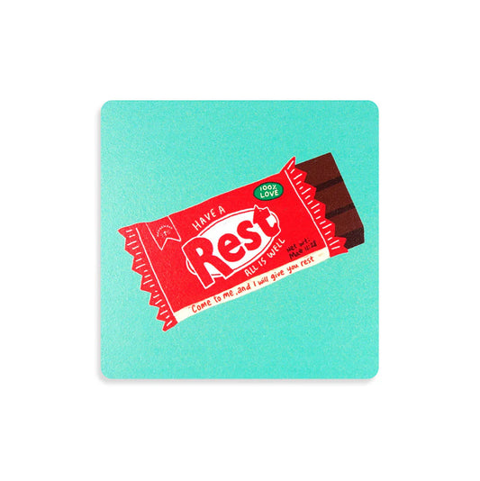Wooden Coaster - Rest Chocolate Bar